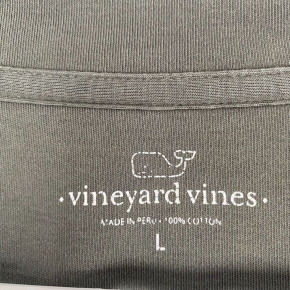 Vineyard Vines Pullover Mens Large Gray Sweater 1/4 Zip Cotton Jacket Stretch - Picture 7 of 13